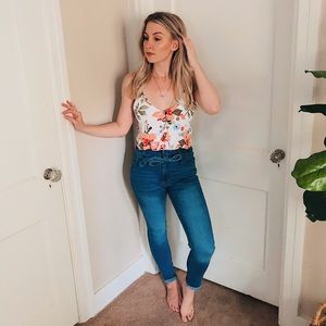 Floral Crop Top // Lace-Up